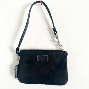 Y2K COACH Signature Black Monogram Wristlet Bag